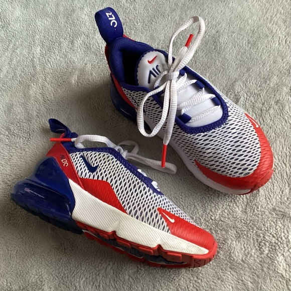 Nike Other - Nike Kids Air Max 270 Preschool Sneaker Shoes White Royal Blue Red Toddler 10.5